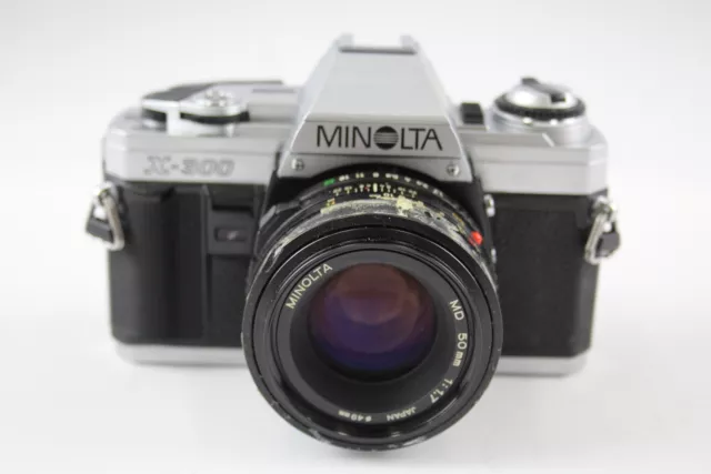 Minolta X-300, SLR FILM CAMERA w/ Minolta MD 50mm F/1.7 Lens WORKING