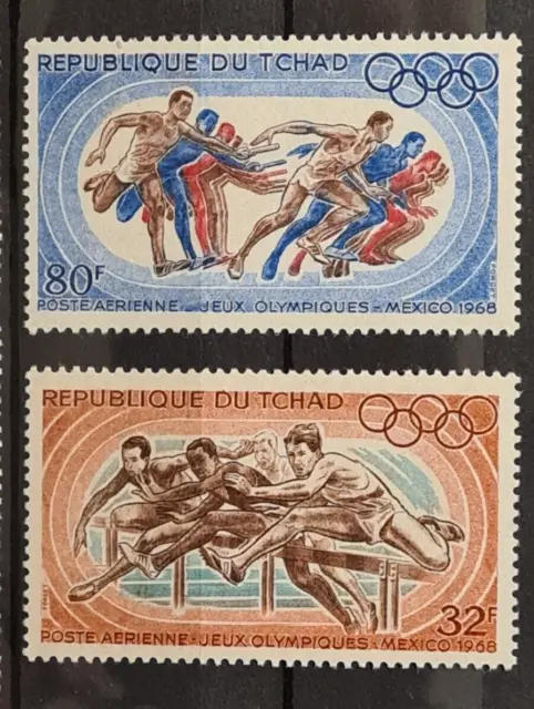 Chad Tchad 1968 Xf Mnh Set Mexico Olympics Sport Athletics Runners