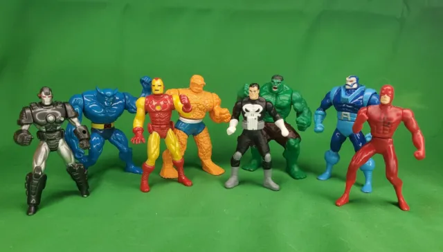 Marvel HULK + Lot Heavy Metal Heroes Figures Die Cast Toy Biz Vintage