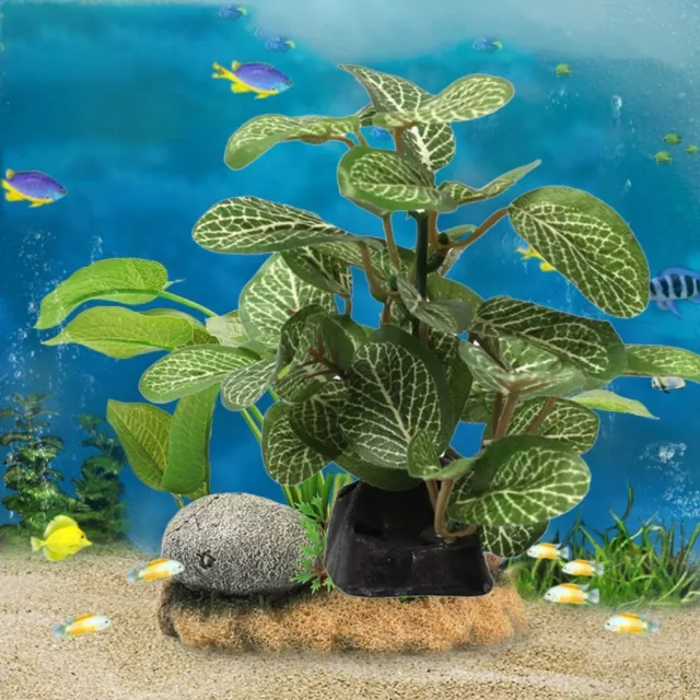 Faux Silk Aquarium Ficus Tree Fish Tank Grass Artificial Plants Plastic Decor✨