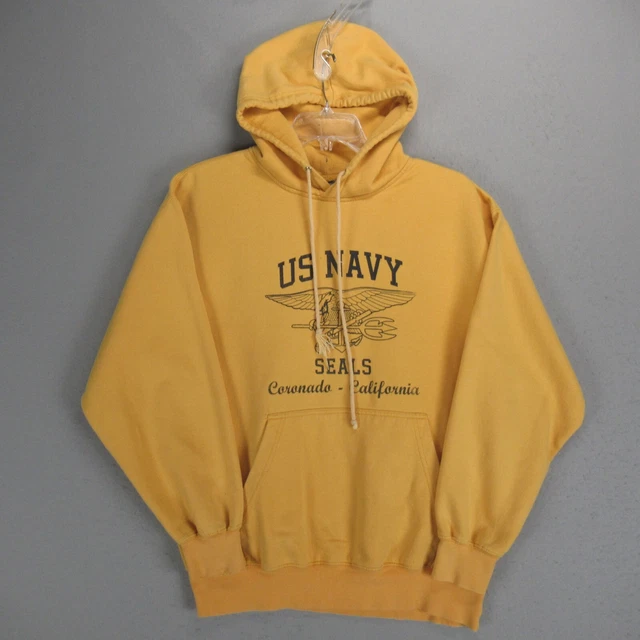 VINTAGE MV SPORT Hoodie Mens XXL Yellow Navy Seals US NAVY Hood