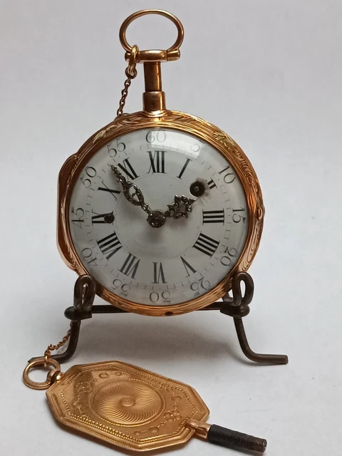 Montre à Gousset Bijou Coq Style Louis XVI En Laiton Doré - Mécanique, Occasion