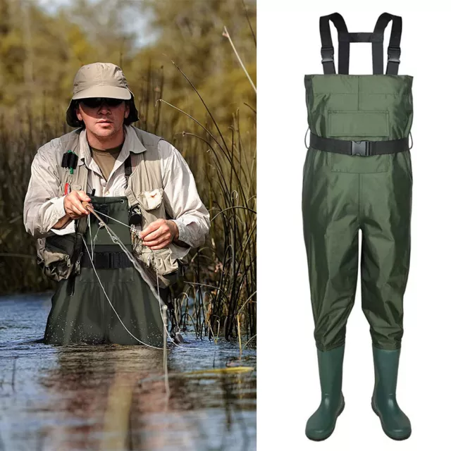 MENS WAITERS WITH Boots Waterproof Overall Chest Waders Fishing