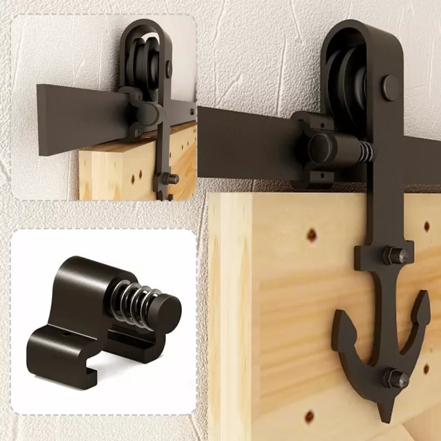 6-12FT Steel Sliding Barn Wood Door Hardware Closet Track System Single/Double 2