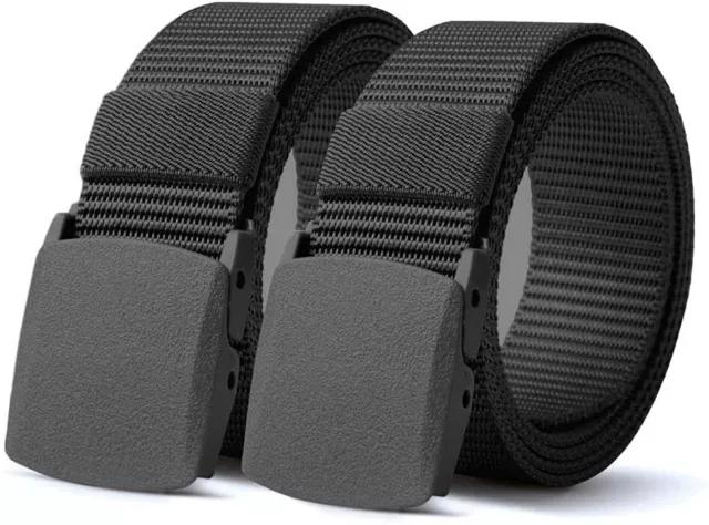 2x Taktischer Nylongürtel Arbeitsgürtel Militär Gürtel Herren Outdoor Schwarz DE