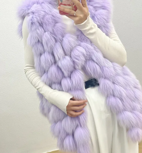 New Real natural genuine fox fur vest women fashion gilet jackets
