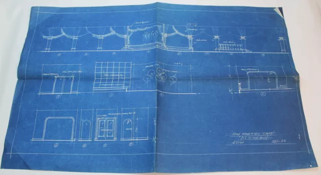 IT'S IN THE BAG! / 1944 Movie Set Design Concept Blueprint, Gay Nineties Cafe