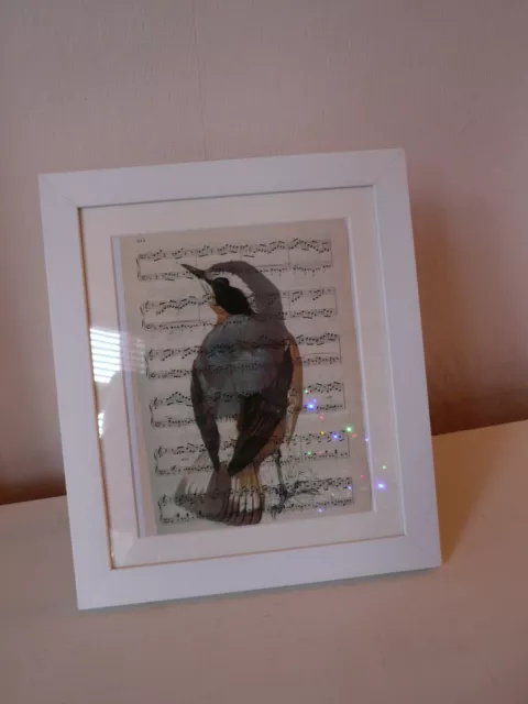 Fiche musicale vintage imprimée image oiseau, art mural, antique, Robin 3