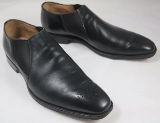 Mocassini neri Cheaney Cash / brogues slip on - taglia 8 / Made in England