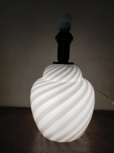 🔵 SCIOLARI roma  modernariato lampada da tavolo vetro solo base