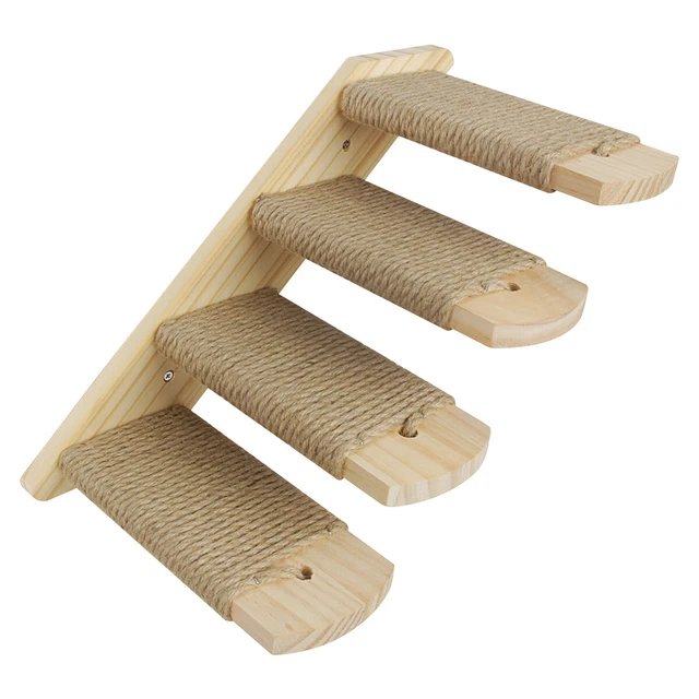 WALLMOUNTED CAT CLIMBING Ladder Wood Stairs Jumping Platform Cat