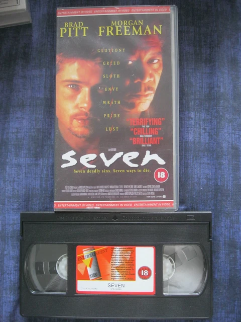 SEVEN VHS VIDEO.CERT.18. Brad Pitt,Morgan Freeman,Gwyneth Paltrow.7 ...