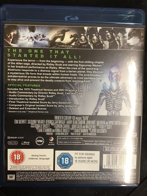 ALIEN(1979) TOM SKERRITT.BLU Ray. £5.44 - PicClick UK