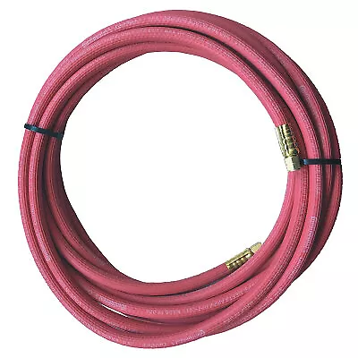 Grade R Single-Line Welding Hose, 3/16 In, 12 Ft, Aa Fittings, Acetylene, Red