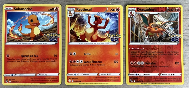 Dracaufeu GX + reptincel + Salamèche - Pokémon