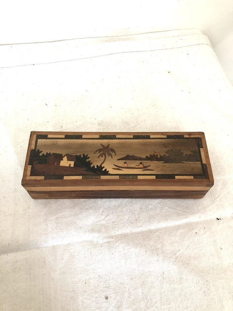 Plumier En Bois Exotique - Objet Déco Neuf - Inspiration Orientale