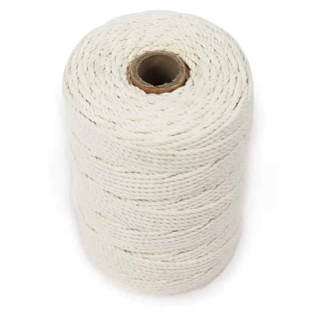GRÜNTEK Baumwollschnur, 3mm Durchmesser, Rolle 150m, Naturfarbe, 100% Baumwolle
