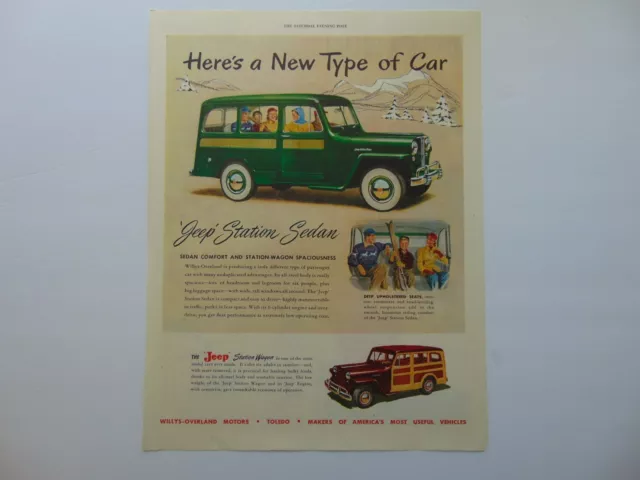 1949 JEEP STATION SEDAN A New Kind Of Car art print ad