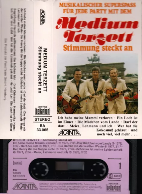 Medium Terzett - Stimmung Steckt An - Mc Acanta Bellaphon 1975 Kassette Tape