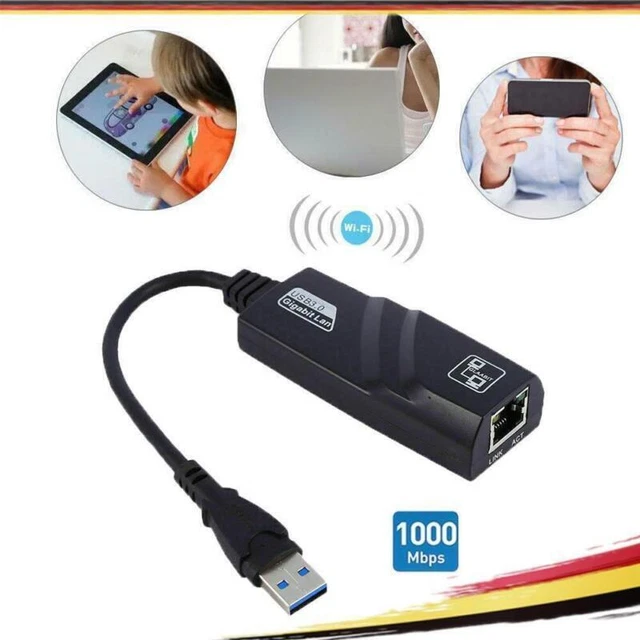 ADAPTATEUR LAN USB adaptateur réseau RJ45 10/100/1000Mbps Gigabit ...