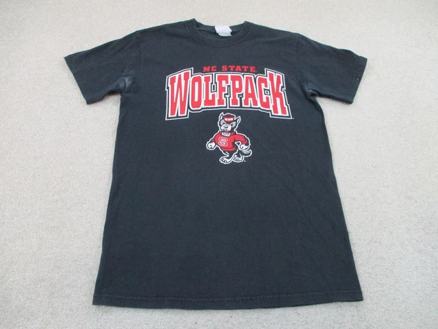 NC State Wolfpack Shirt Adult Medium Black Red North Carolina Football Mens A49*