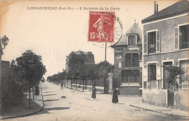Cpa 91 Longjumeau Avenue De La Gare
