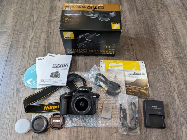 Nikon D D3300 DSLR Digital SLR Camera Black Kit w/ AF-S DX VR II 18-55 mm Lens