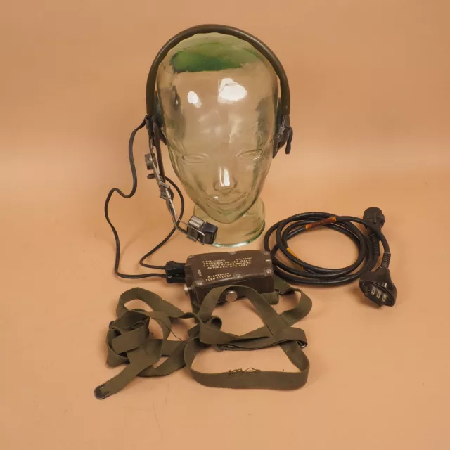 Vintage US Military N-51/UR Headset w SA-142 GSA-6 Switchbox CX-1070 C/U Cord