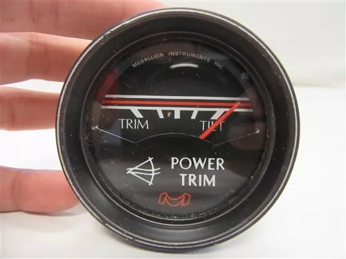 Medallion Power Trim / Tilt Gauge Black Face & Bezel Marine Boat