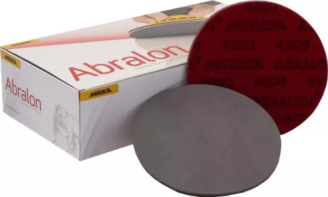 Mirka Abralon 150mm 6" P4000 Grit 20x HookNLoop Foam Fine Finishing Discs pads