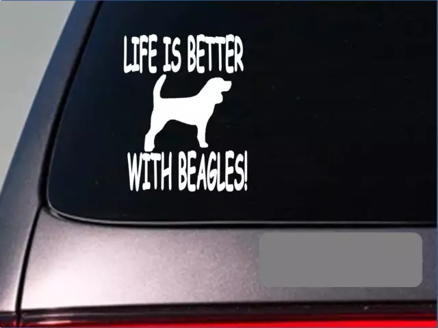 Life is better with beagle *F401* 6" sticker decal rabbit hunting dog box