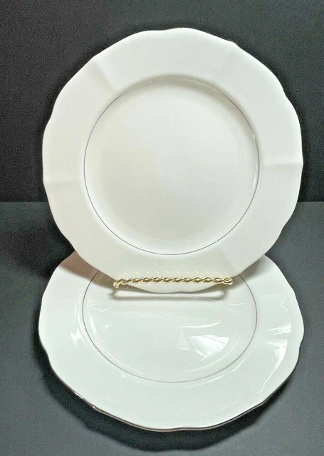 2 - Mikasa Silver Moon White Bread Butter Plate Bone China Scalloped CAP02