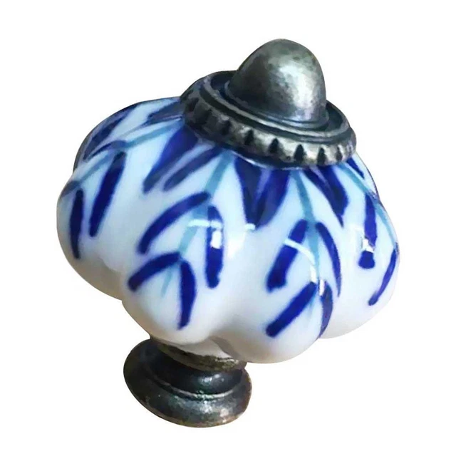 Ceramic Pumpkin Door Knob Cabinet Drawer Wardrobe Cupboard Shell Pull Handle
