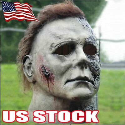 Michael Myers Mask Halloween Cosplay Scary Props Latex Full Head One Size
