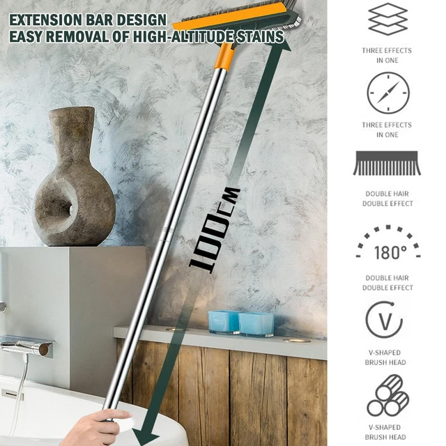 Cepillo de limpieza 3 en 1 cepillo de baño cocina piso exfoliante cepillo grietas X2S5