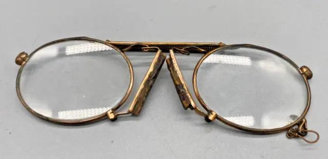 Lesebrille Augengläser Kneifer Nachlass Monokel Vergoldet Art deco Brille Retro