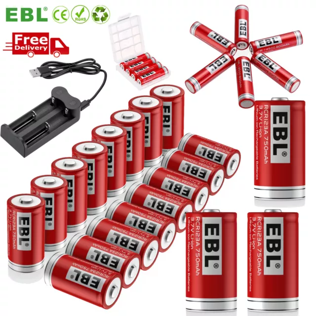 EBL Li-ion Batteries Lot 2/4 Slot USB Charger for Flashlight Solar Garden Light