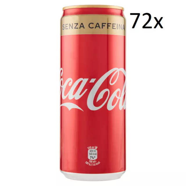 72x Cola-Cola Senza Caffeina kohlensäurehaltiges Getränk Dose 330ml Ohne Koffein