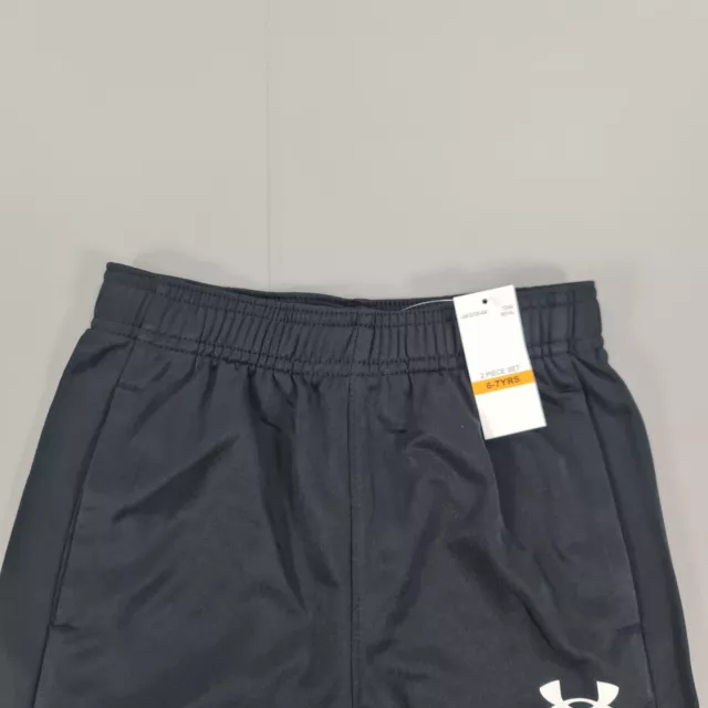 UNDER ARMOUR KIDS Boys Joggers Black 6- 7 Years Tapered Fleece Lined ...