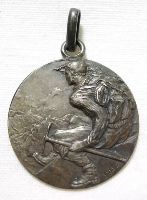 Medaglia Argento 800 Commemorativa Nominativa Gran Sasso D'italia Abruzzo 1925