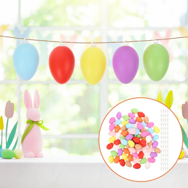 100 pz uova finte legno verniciabili uova di Pasqua giocattoli in legno giocattoli sfusi manuale bambini
