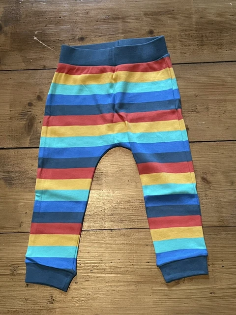 Abito biologico Frugi nuovo con etichette Oscar jogger arcobaleno e top bambini 12-18 mesi 3