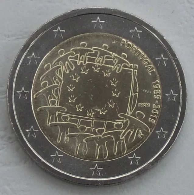 Moneda conmemorativa Portugal 2015 30 Años Bandera de Europa sin circular