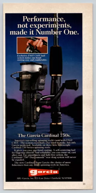 1984 VINTAGE ABU-GARCIA Cardinal 750s Spinning Reels Small Ad