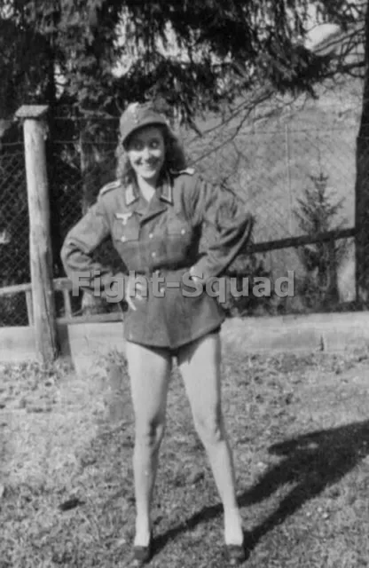 GERMAN WW2 PHOTO RAD Girl Female Arbeitsmaiden Weibliche Full Uniform ...