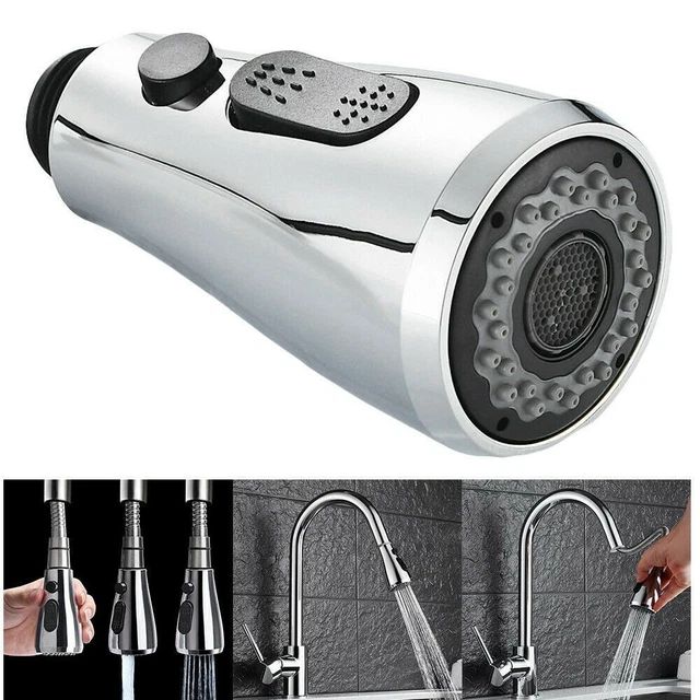 Pull Out Spray Head Replace Universal Kitchen Sink Faucet Basin Mixer Tap Silver
