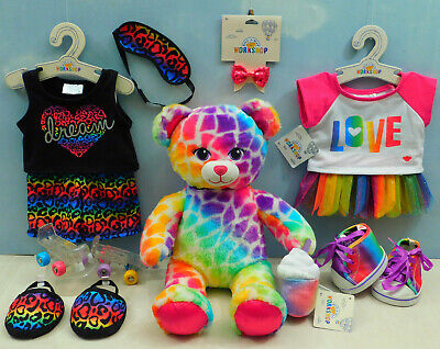 Build a Bear Rainbow 🌈- Girls Clothes Bundle, Dream Pyjamas,NEW Love Top (3)