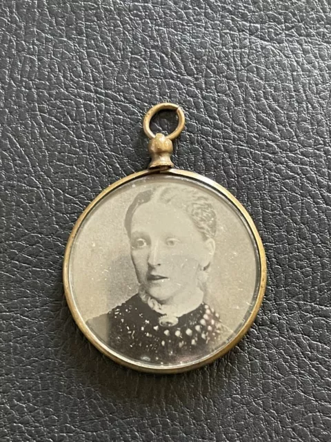 Antique Double Sided Photo Pendant Fob