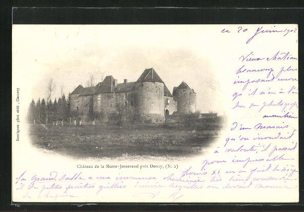 CPA La Motte-Josserand, Vue sur l´Chateau 1902