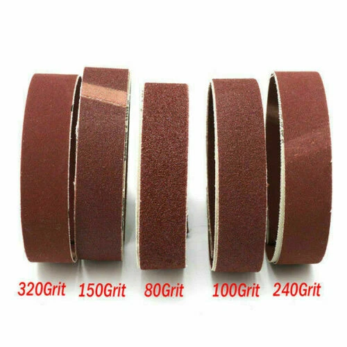 5Pcs 1x30" Sanding Belts 80/100/150/240/320 Grit Aluminum Oxide Sander Abrasive